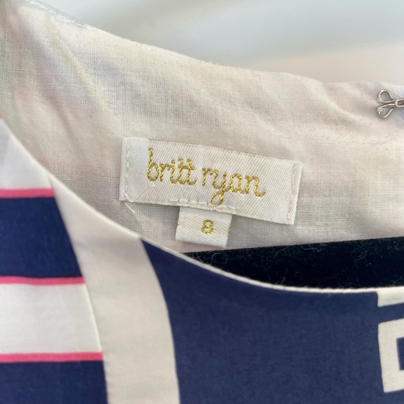 NWOT Britt Ryan Greek Key and Stripe Dress - Picture 3 of 4